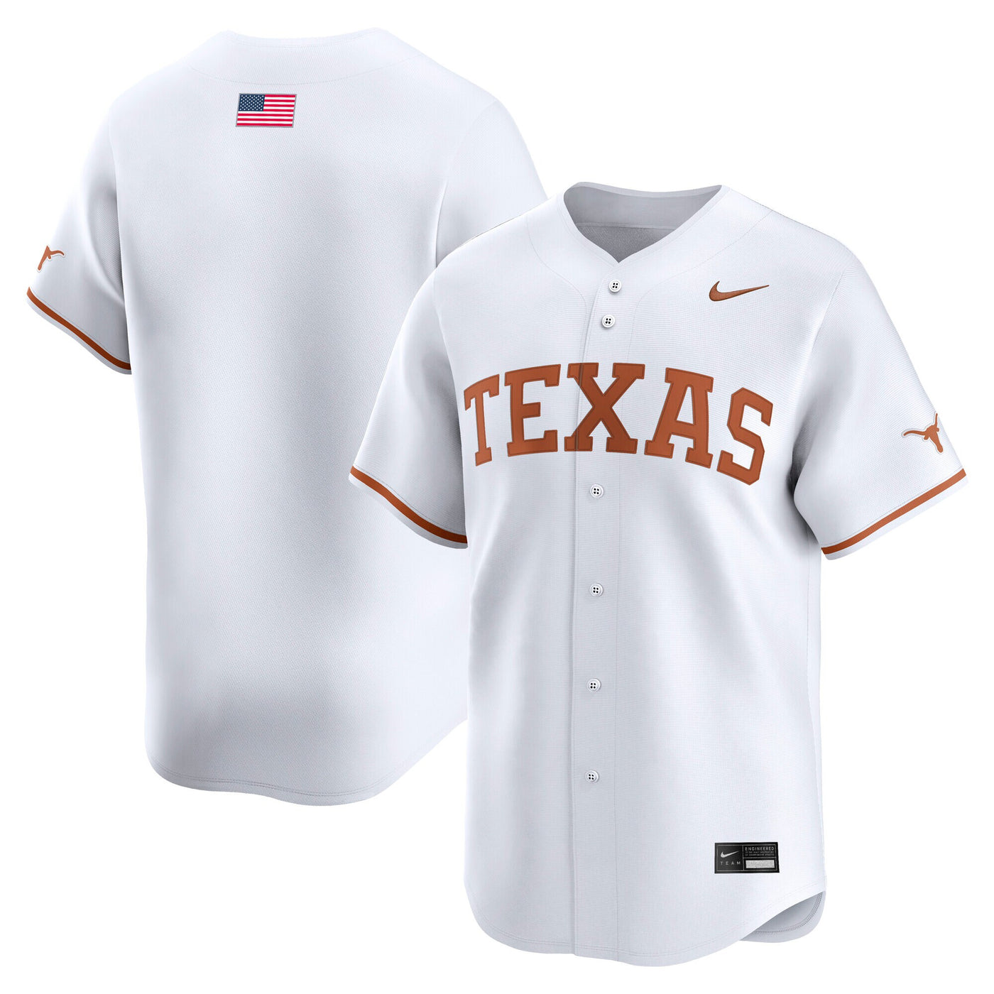 Nike White Texas Longhorns Baseball Limited Jersey