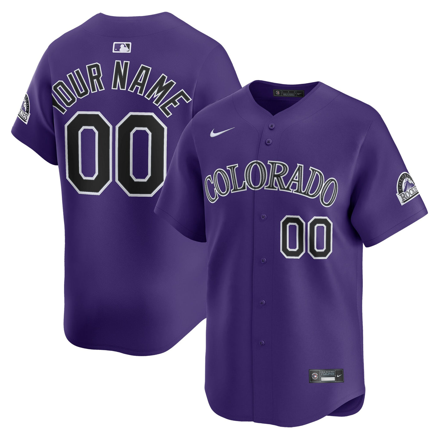 Colorado Rockies Nike Purple Alternate Limited Custom Jersey