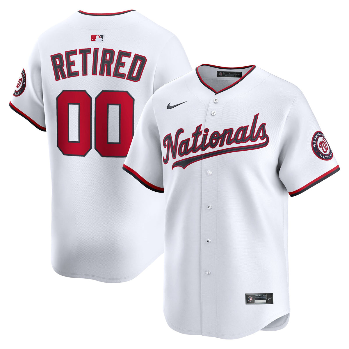 Washington Nationals White Home Limited Pick-A-Player Retired Roster Jersey