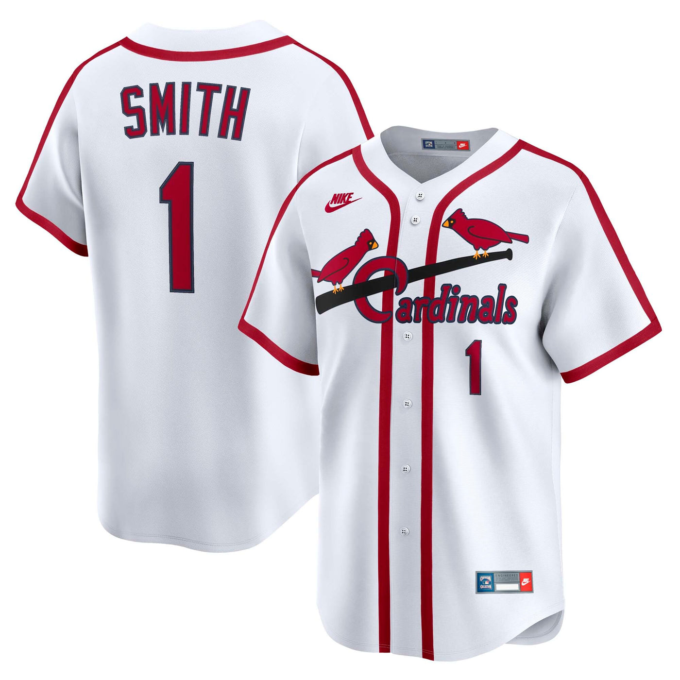 St. Louis Cardinals Ozzie Smith Nike White Throwback Cooperstown Collection Limited Jersey