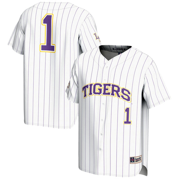 GameDay Greats #1 White LSU Tigers Lightweight Baseball Jersey