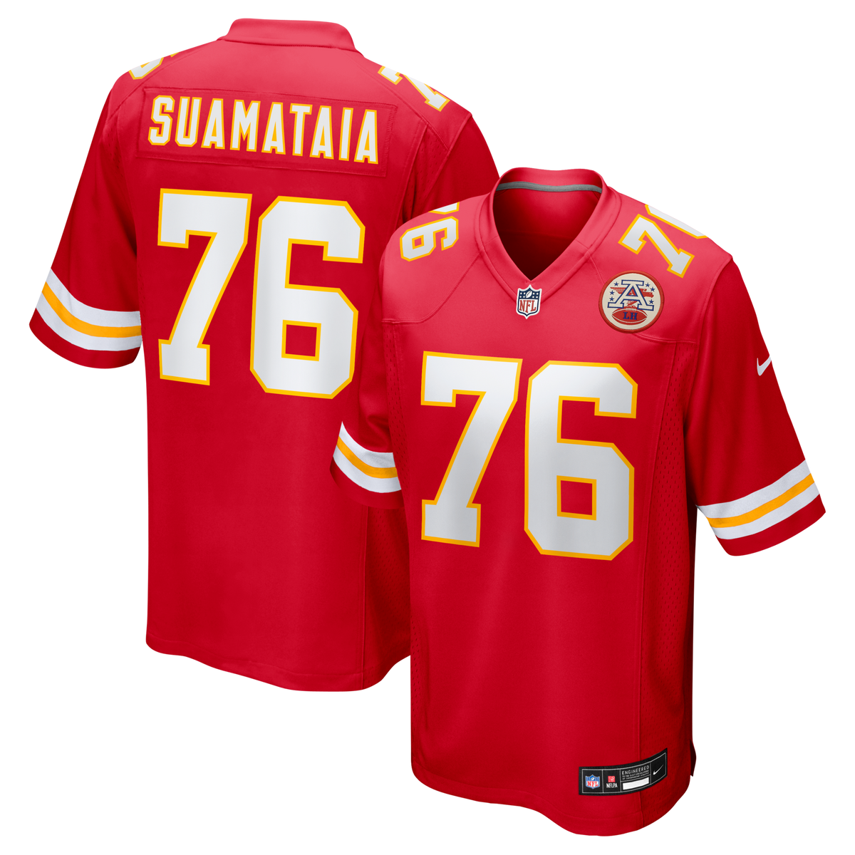 Kansas City Chiefs Kingsley Suamataia Red Game Jersey