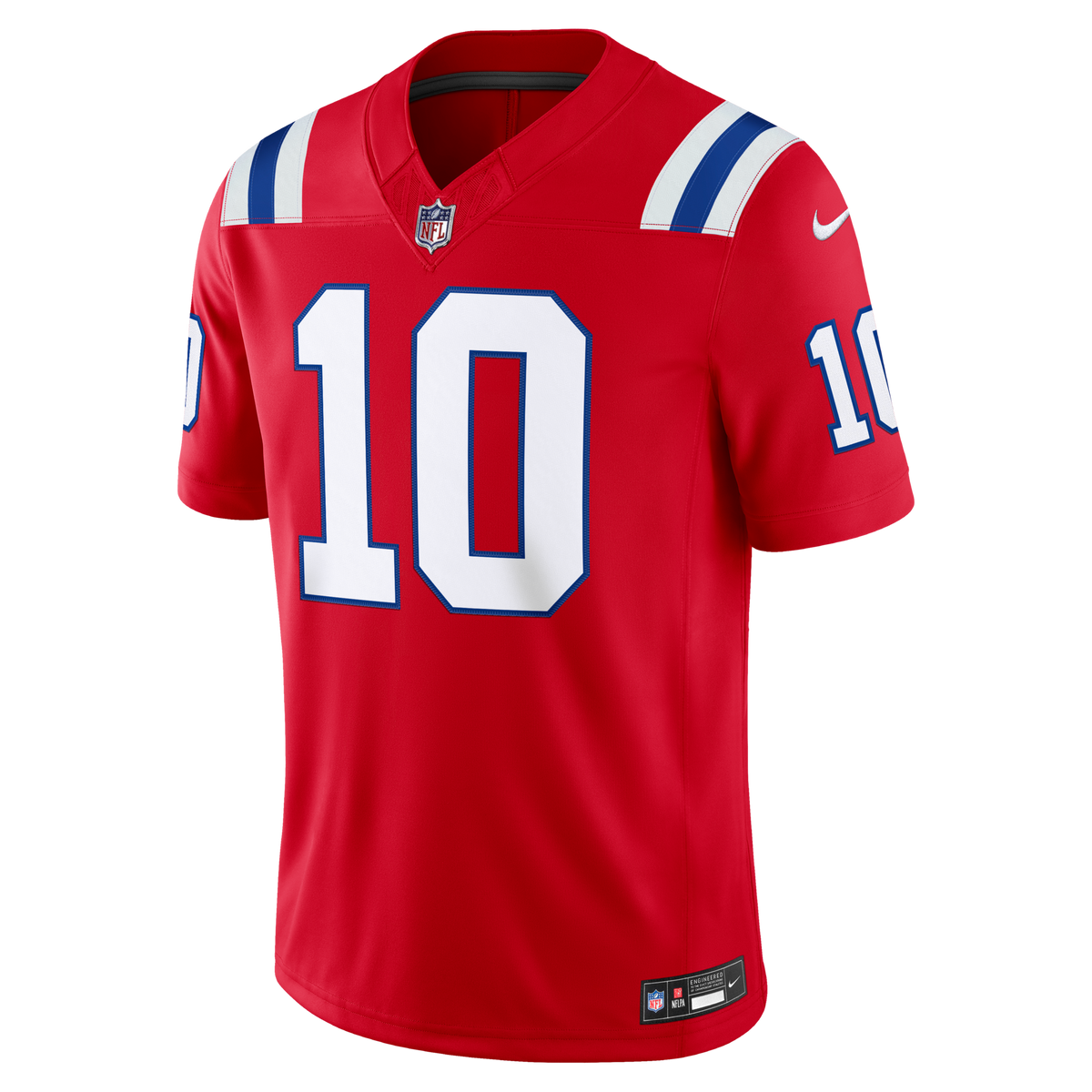 New England Patriots Drake Maye Red Alternate Vapor F.U.S.E. Stitched Limited Jersey