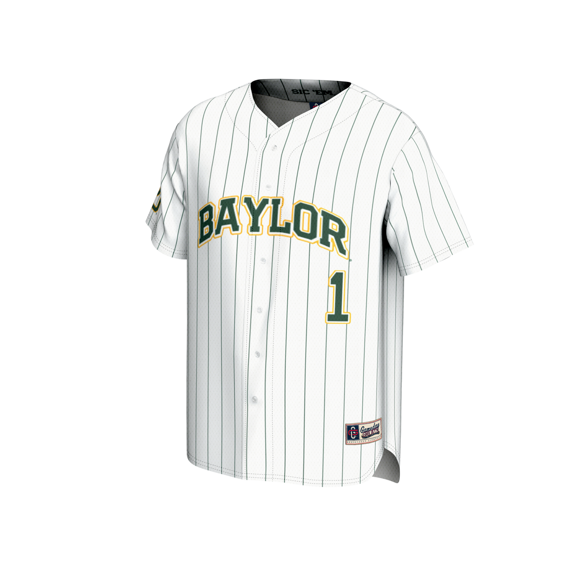 #1 Baylor Bears GameDay Greats Lightweight Baseball Fashion Jersey - White