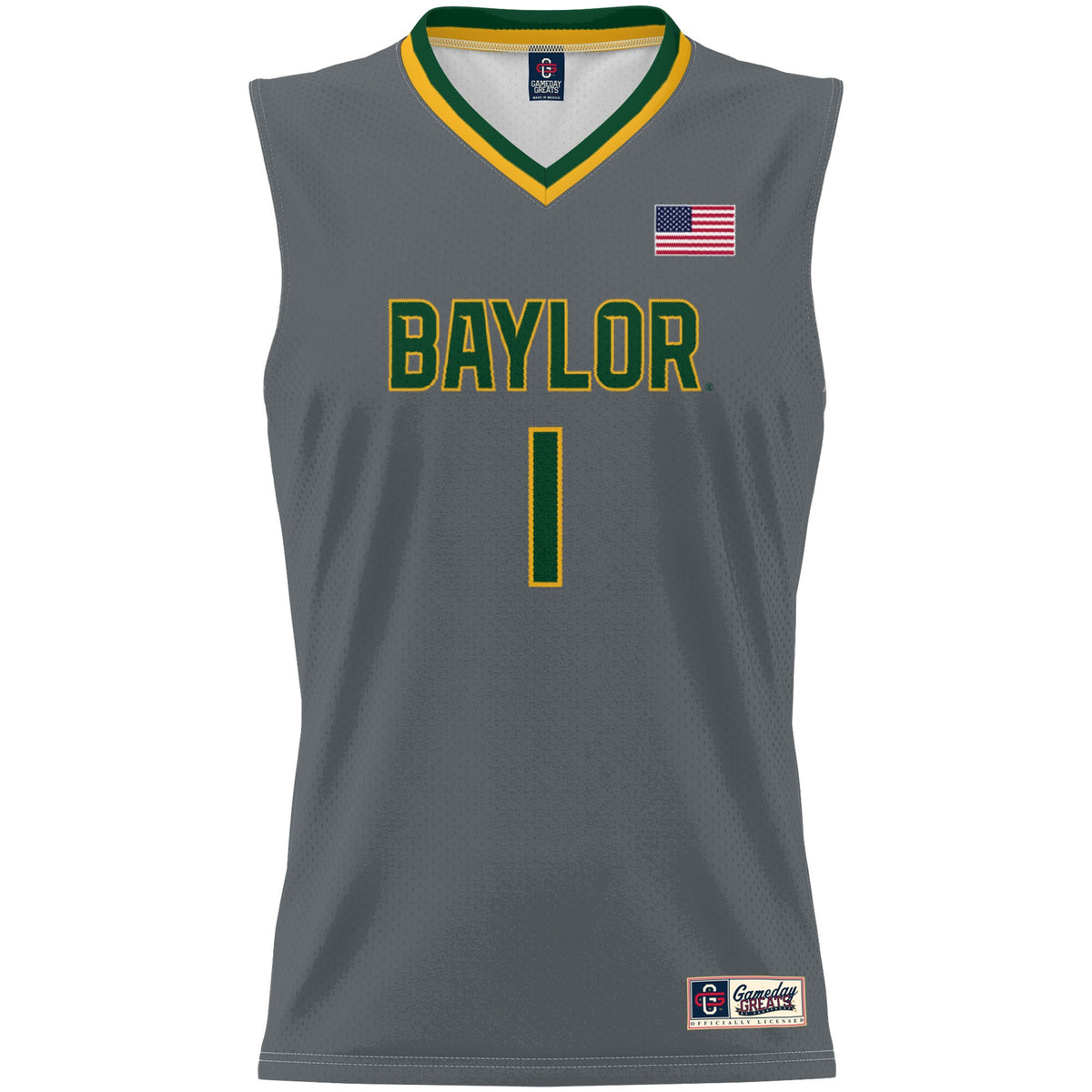 #1 Baylor Bears GameDay Greats Lightweight Basketball Jersey - Gray