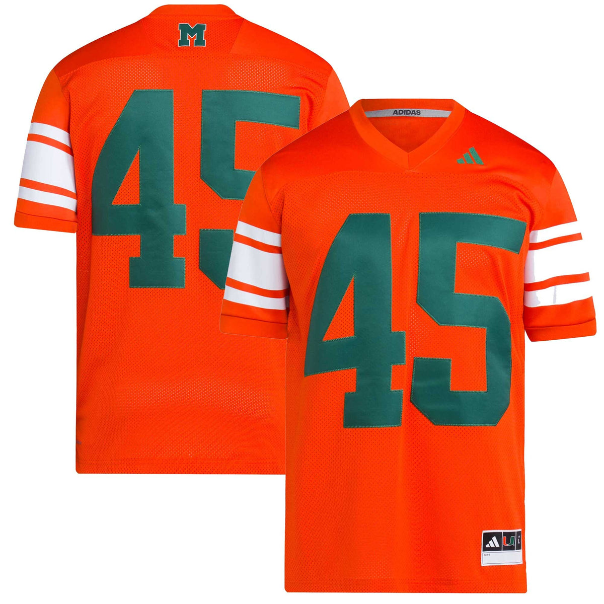 #45 Miami Hurricanes Football Icon Premier Jersey - Orange