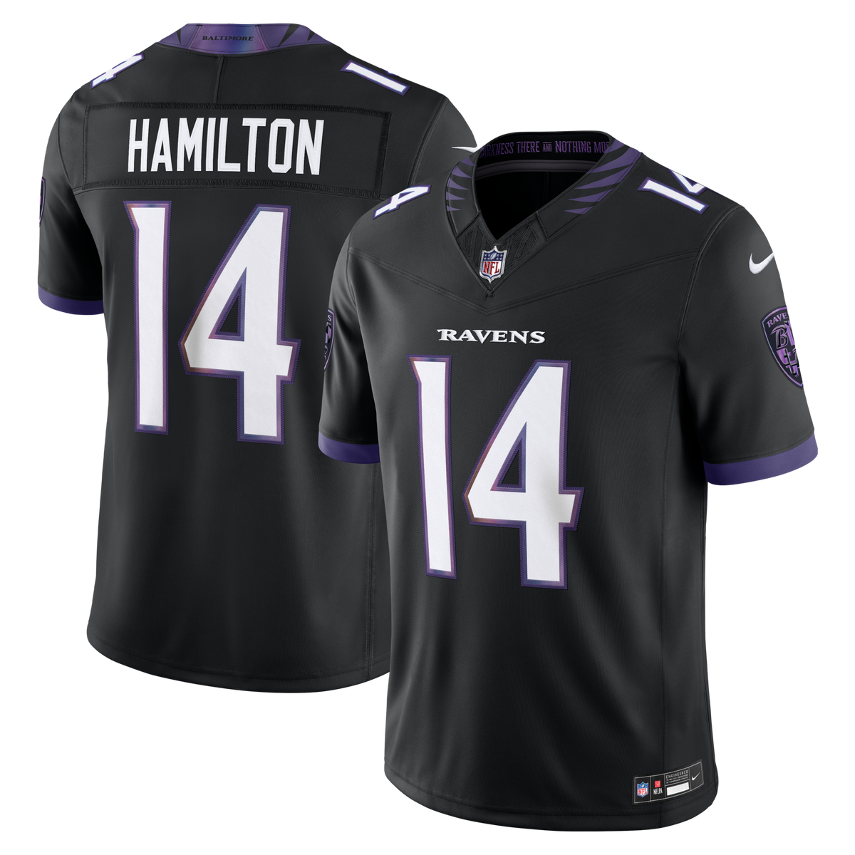 Baltimore Ravens Kyle Hamilton Black Alternate Vapor F.U.S.E. Stitched Limited Jersey