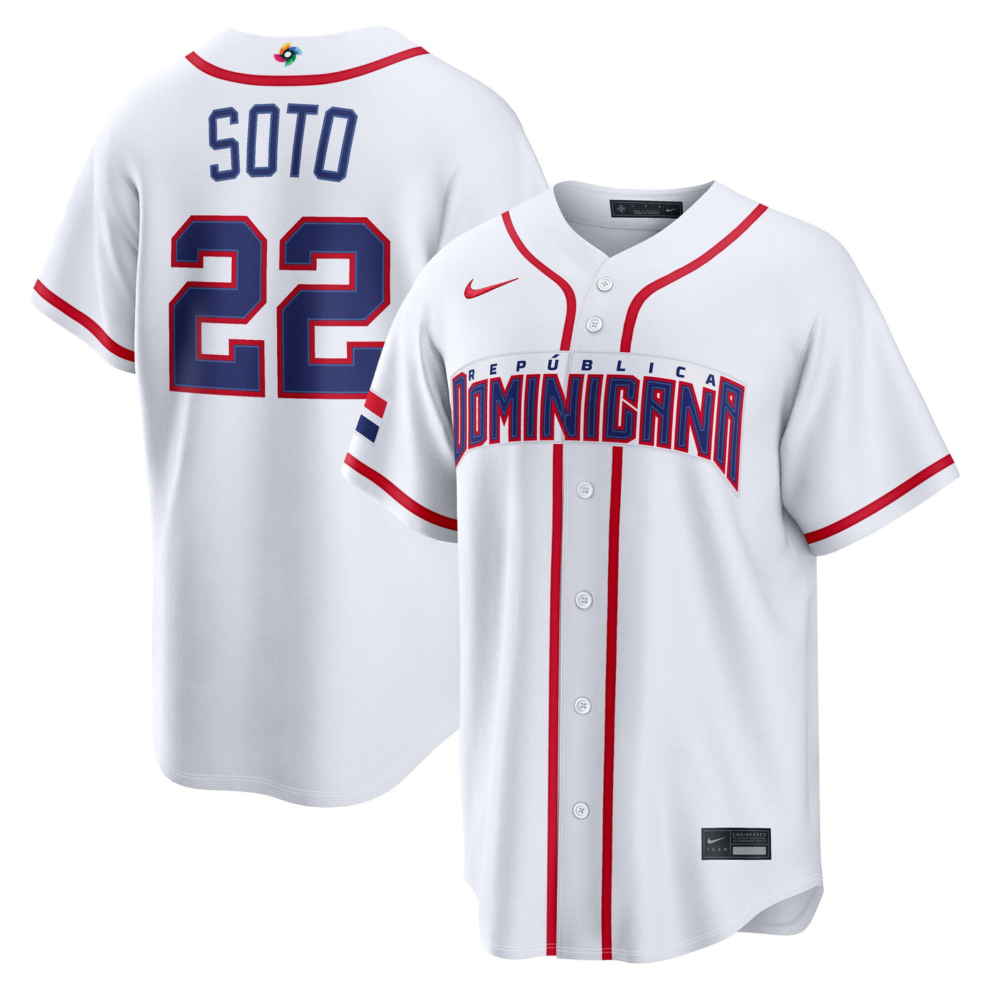 Dominican Republic Baseball Juan Soto Nike White 2026 World Baseball Classic Home Stadium Jersey
