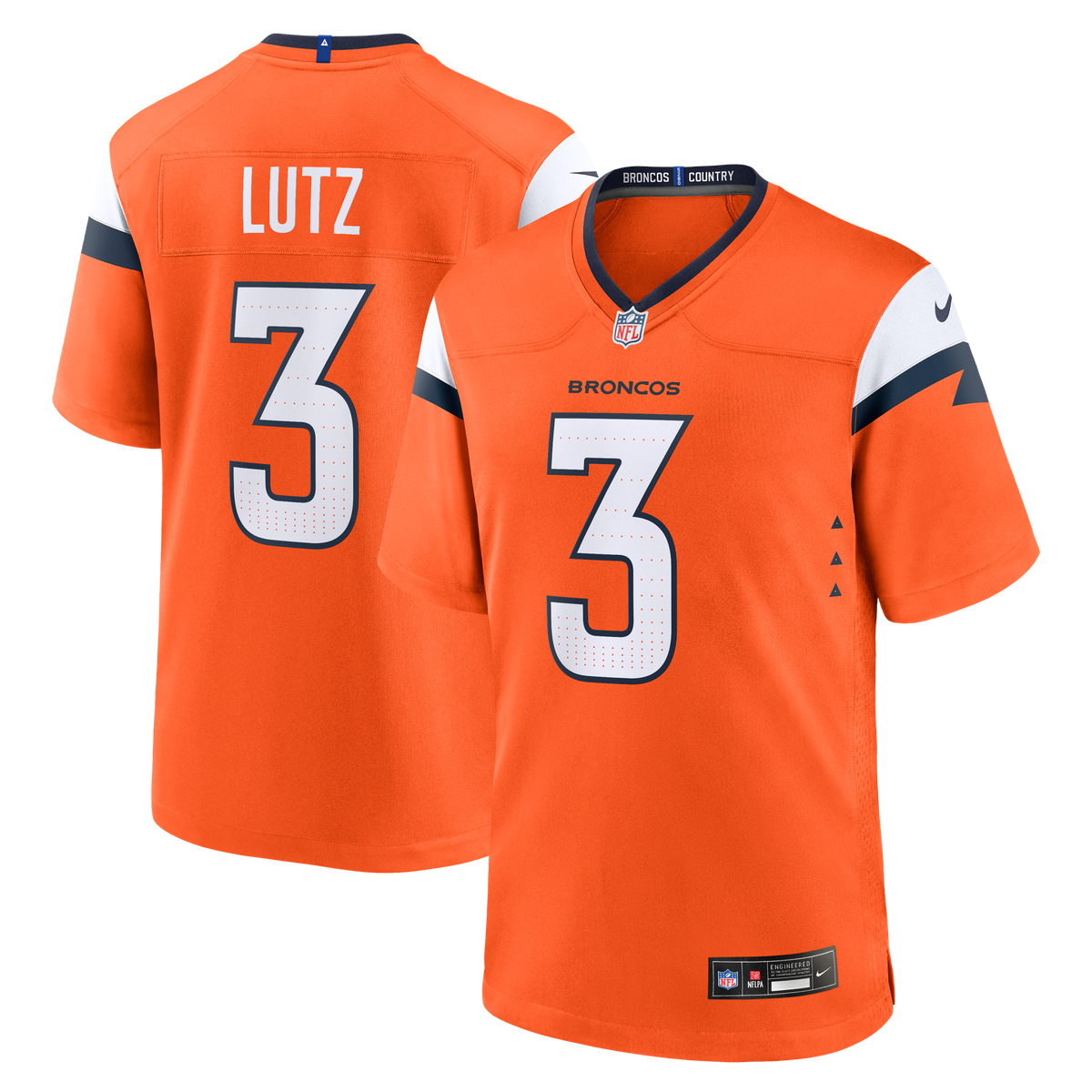 Denver Broncos Wil Lutz Nike Orange Team Game Jersey