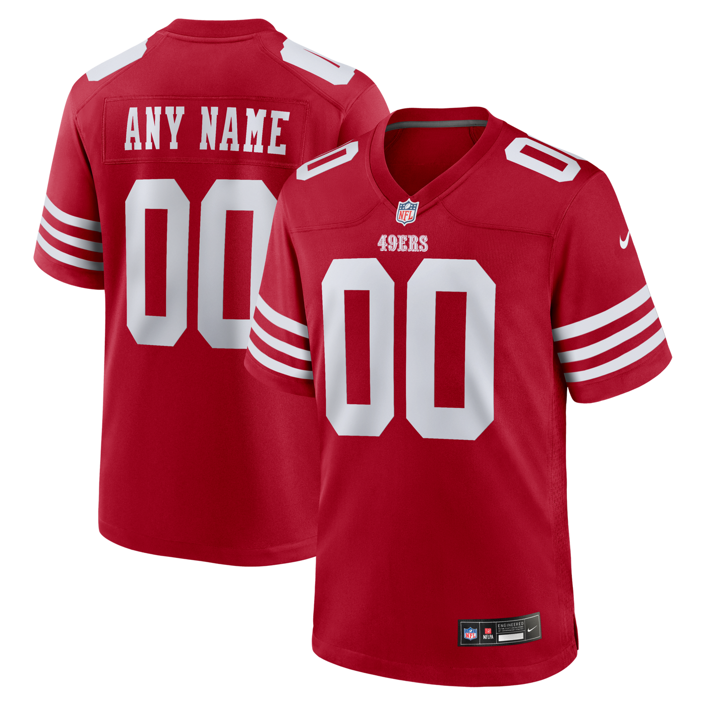San Francisco 49ers Nike Scarlet Custom Jersey