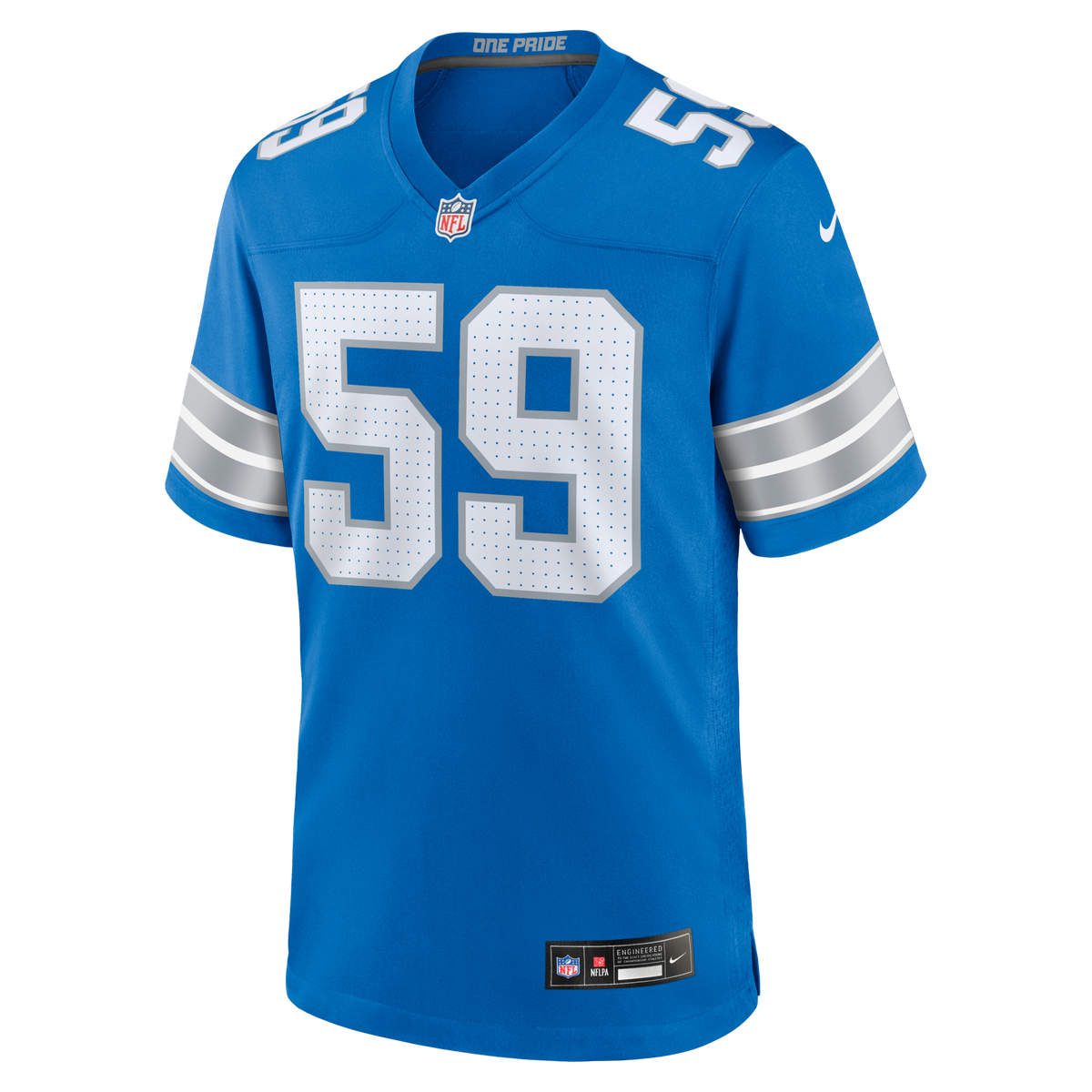 Detroit Lions Giovanni Manu Blue Team Game Jersey