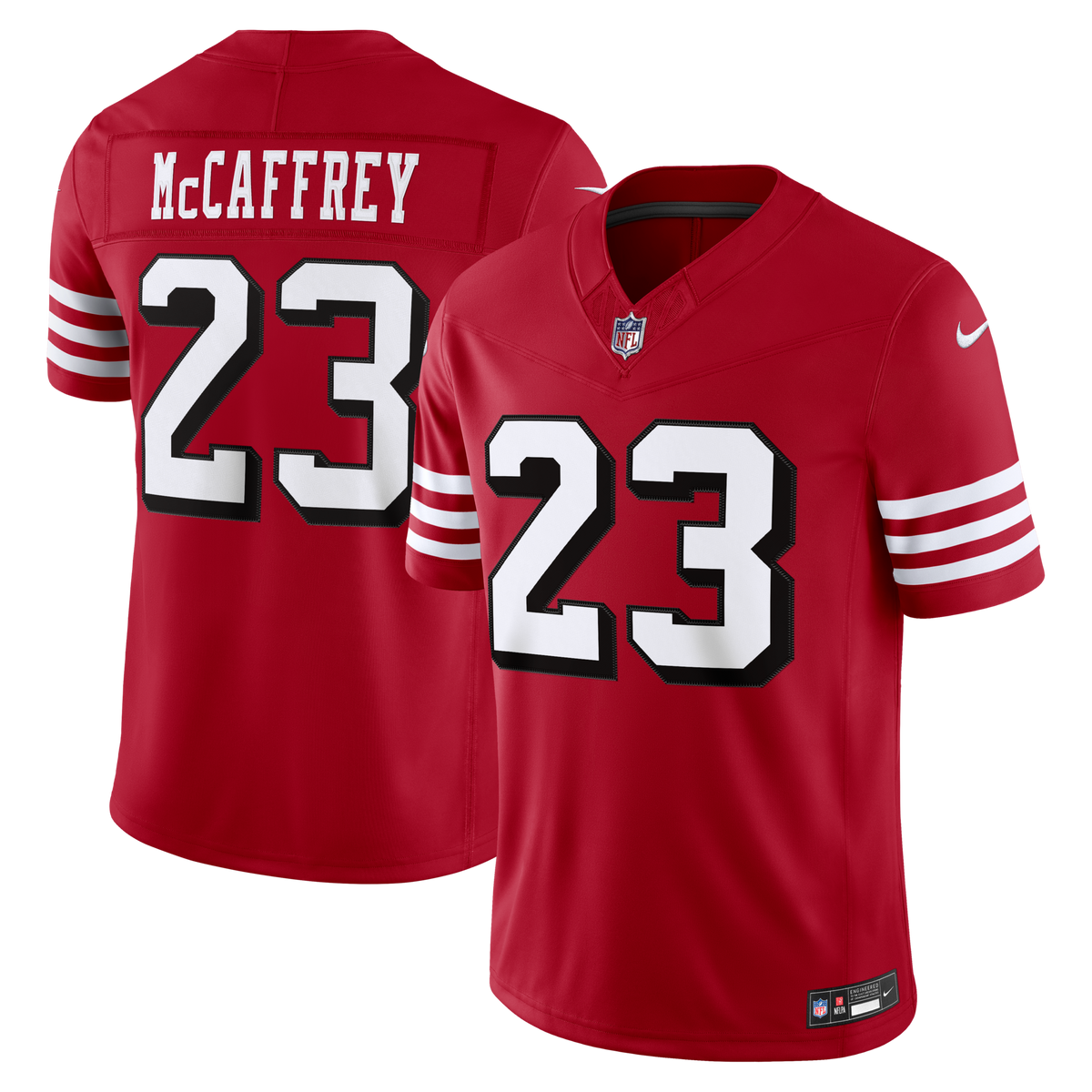 San Francisco 49ers Christian McCaffrey Scarlet Alternate Vapor F.U.S.E. Stitched Limited Jersey