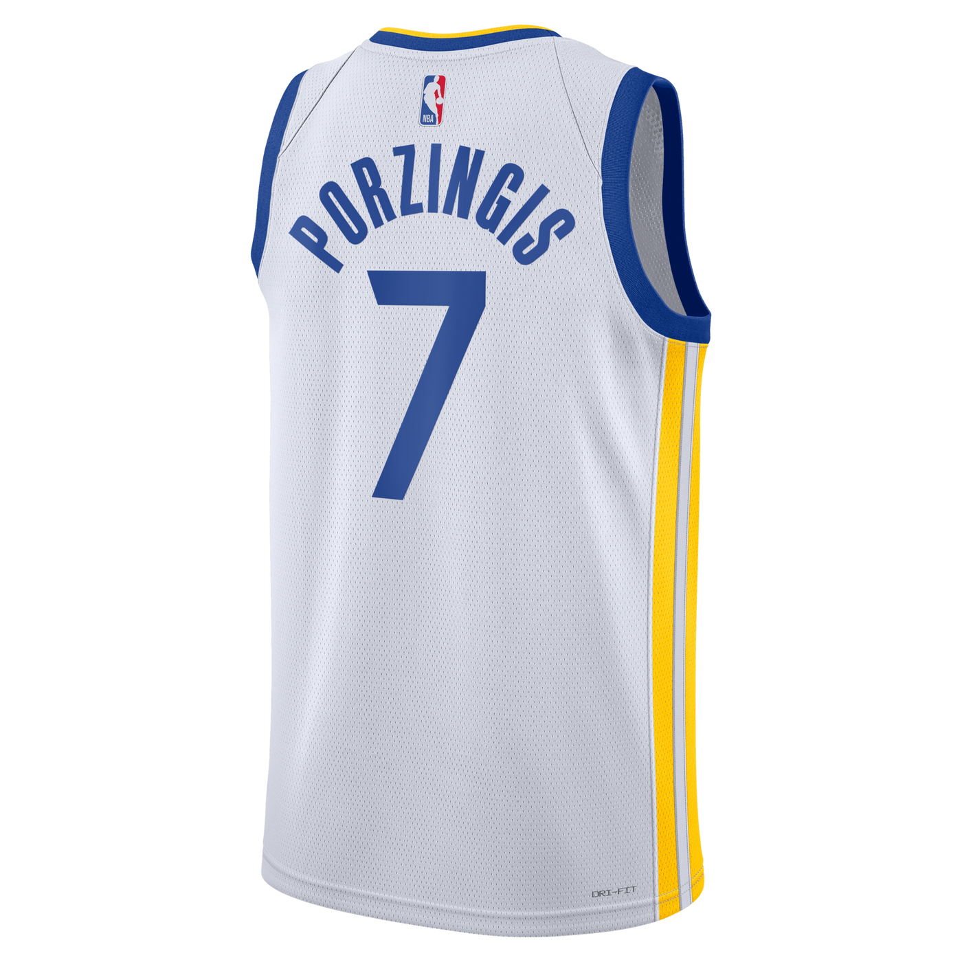 Golden State Warriors Nike Association Edition Swingman Jersey - White - Kristaps Porziņģis