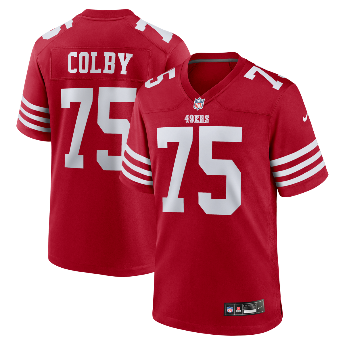 San Francisco 49ers Connor Colby Scarlet Team Game Jersey