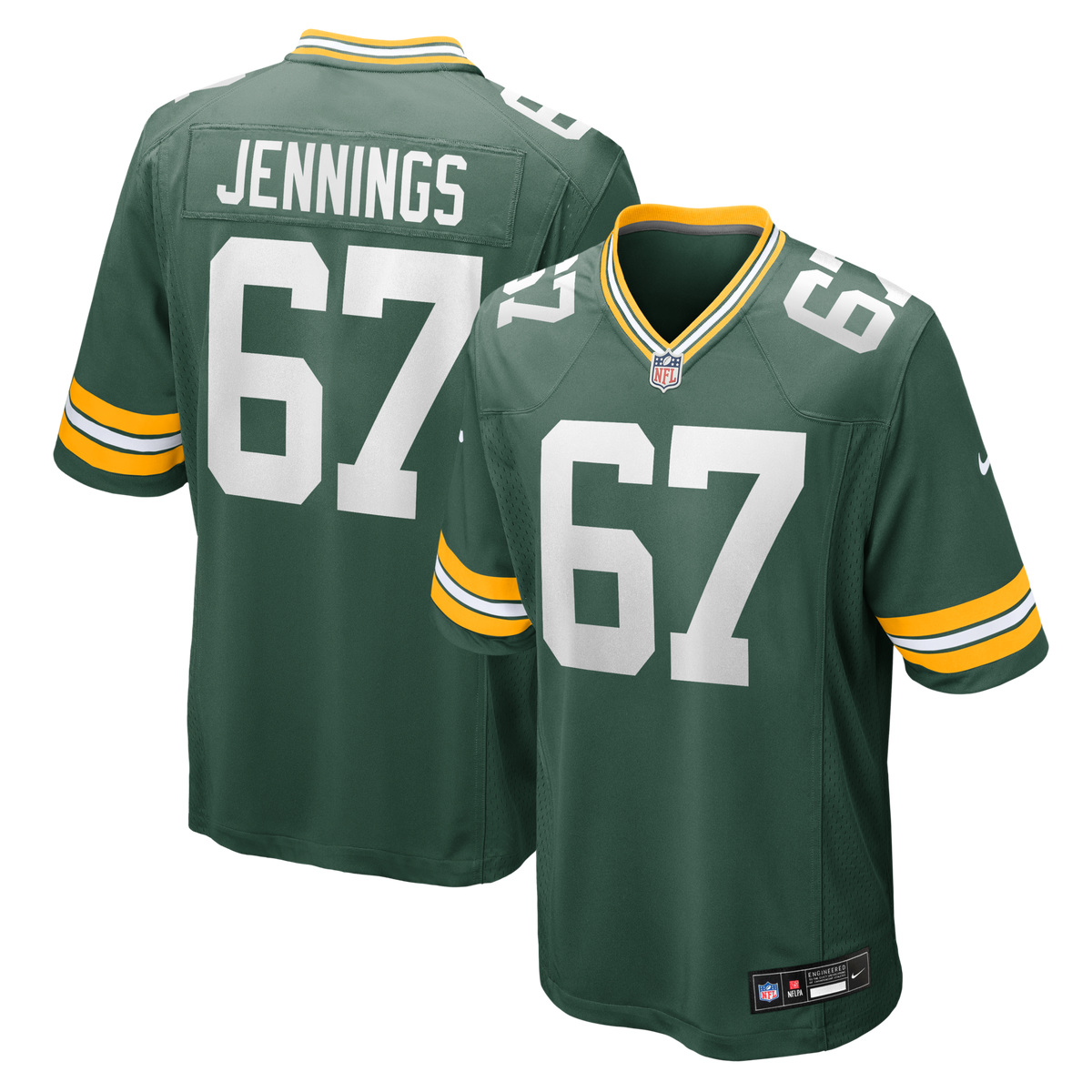Green Bay Packers Donovan Jennings Green Team Game Jersey