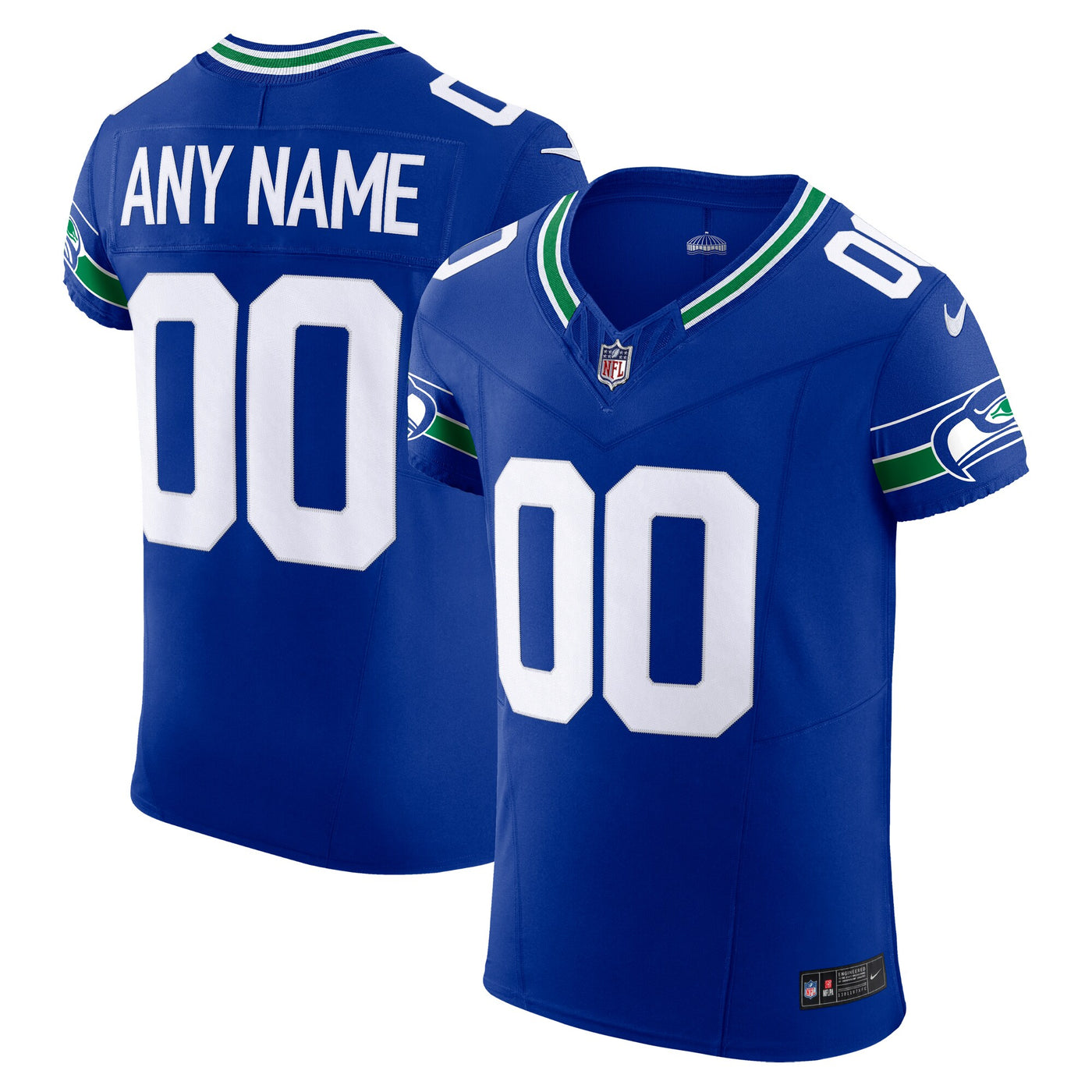 Seattle Seahawks Nike Royal Alternate Vapor F.U.S.E. Elite Custom Jersey