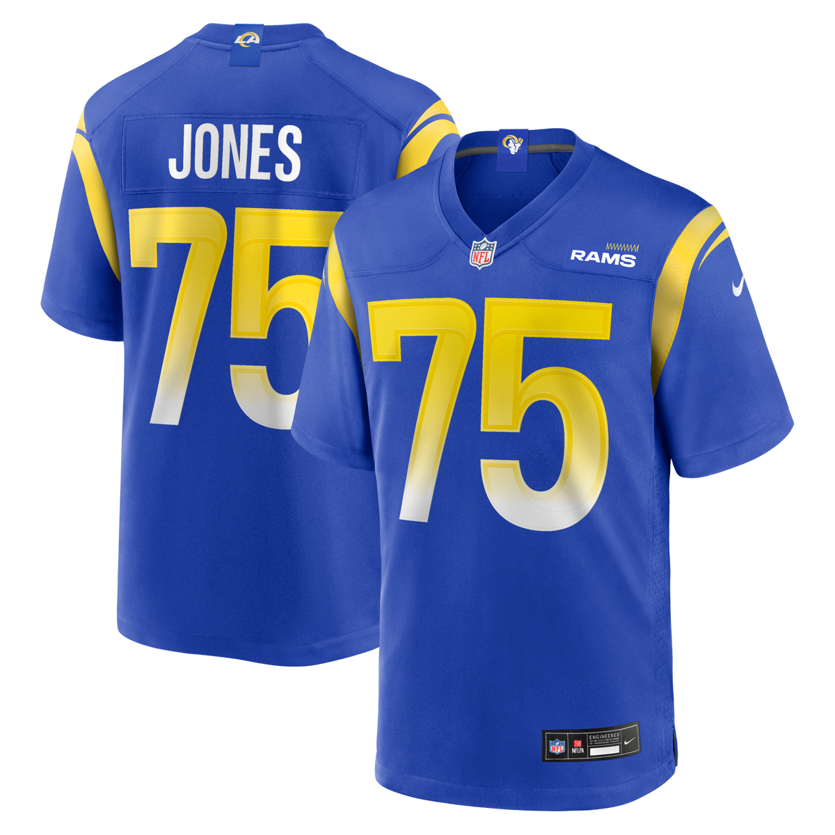 Los Angeles Rams Deacon Jones Royal Game Retired Player Jersey