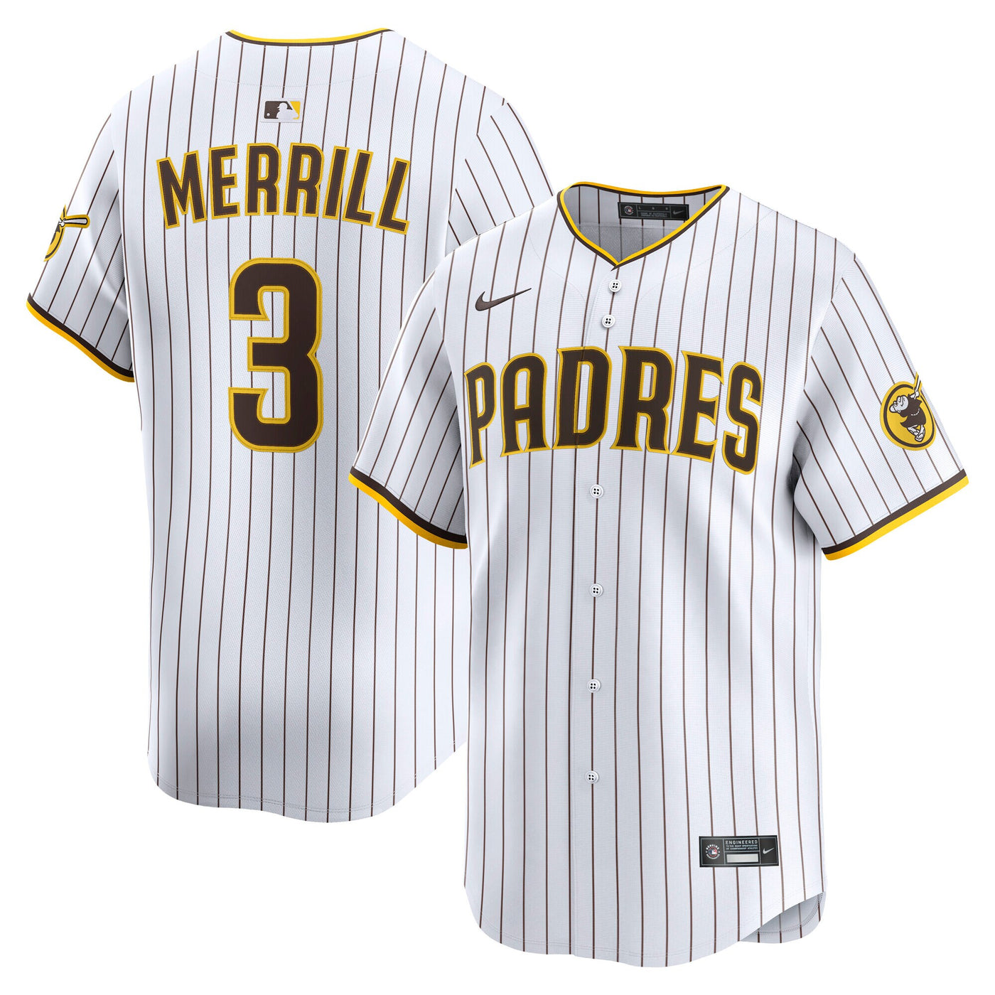 San Diego Padres Jackson Merrill Nike White Home Limited Player Jersey