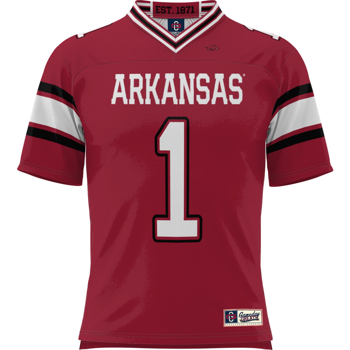 #1 Arkansas Razorbacks GameDay Greats Football Jersey - Cardinal
