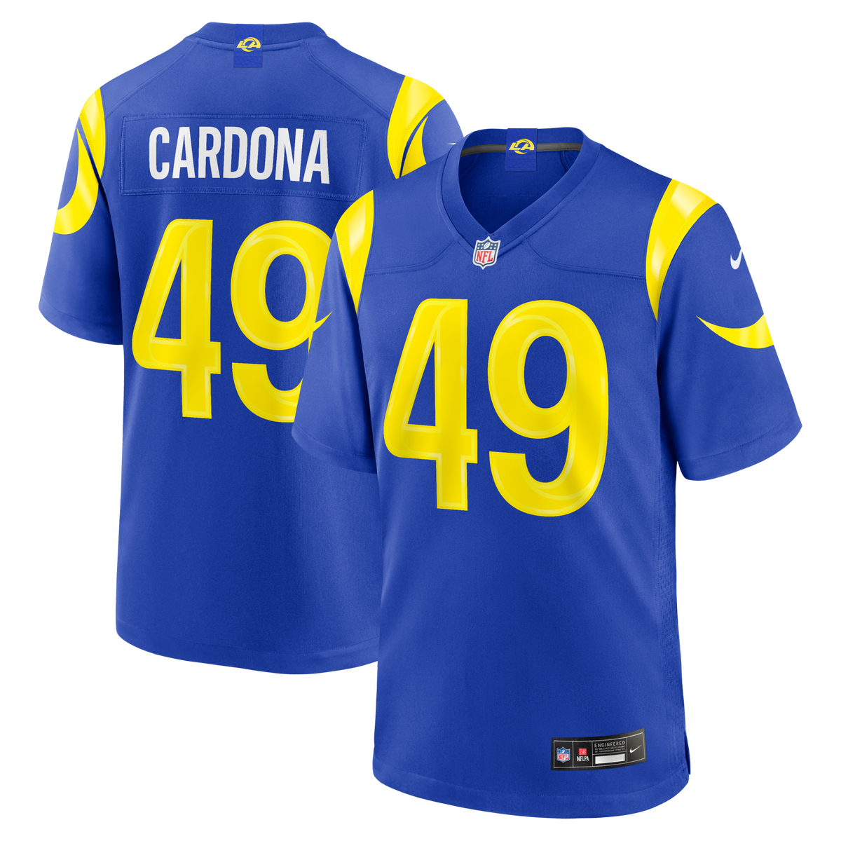Los Angeles Rams Joe Cardona Royal Team Game Jersey