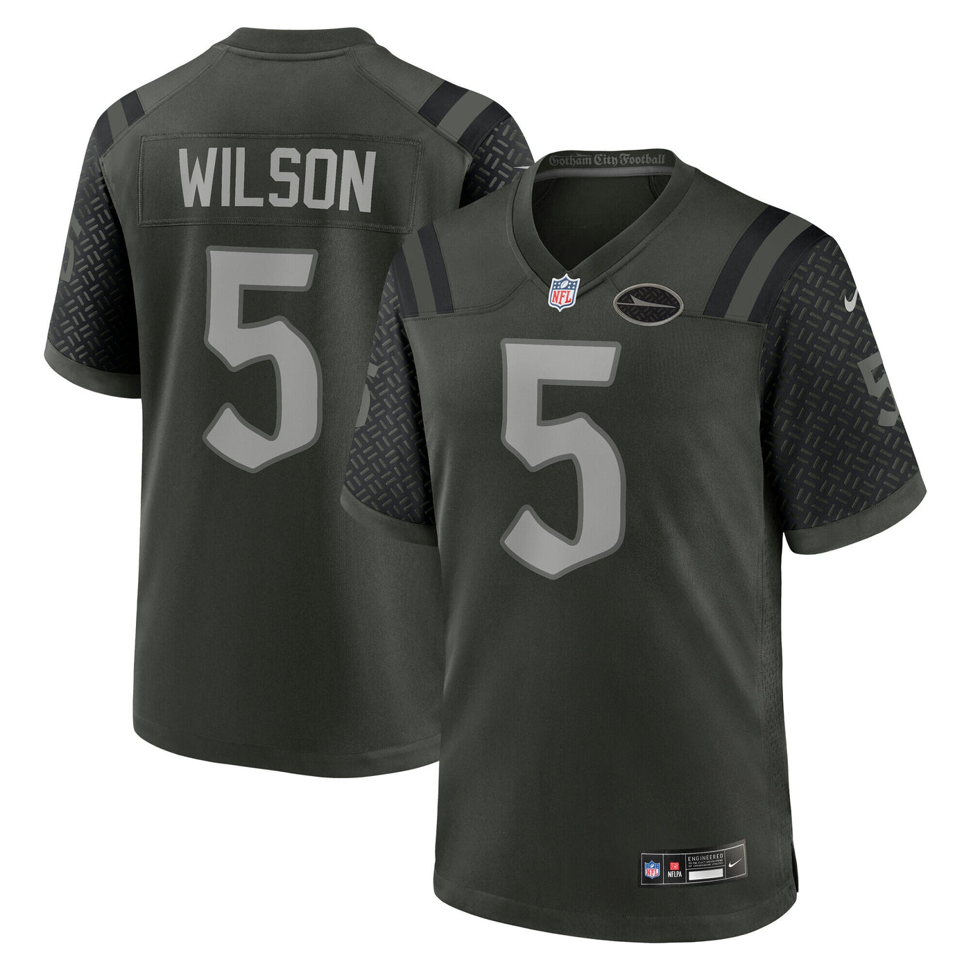New York Jets Garrett Wilson Nike Gotham Green 2025 Rivalries Collection Game Jersey