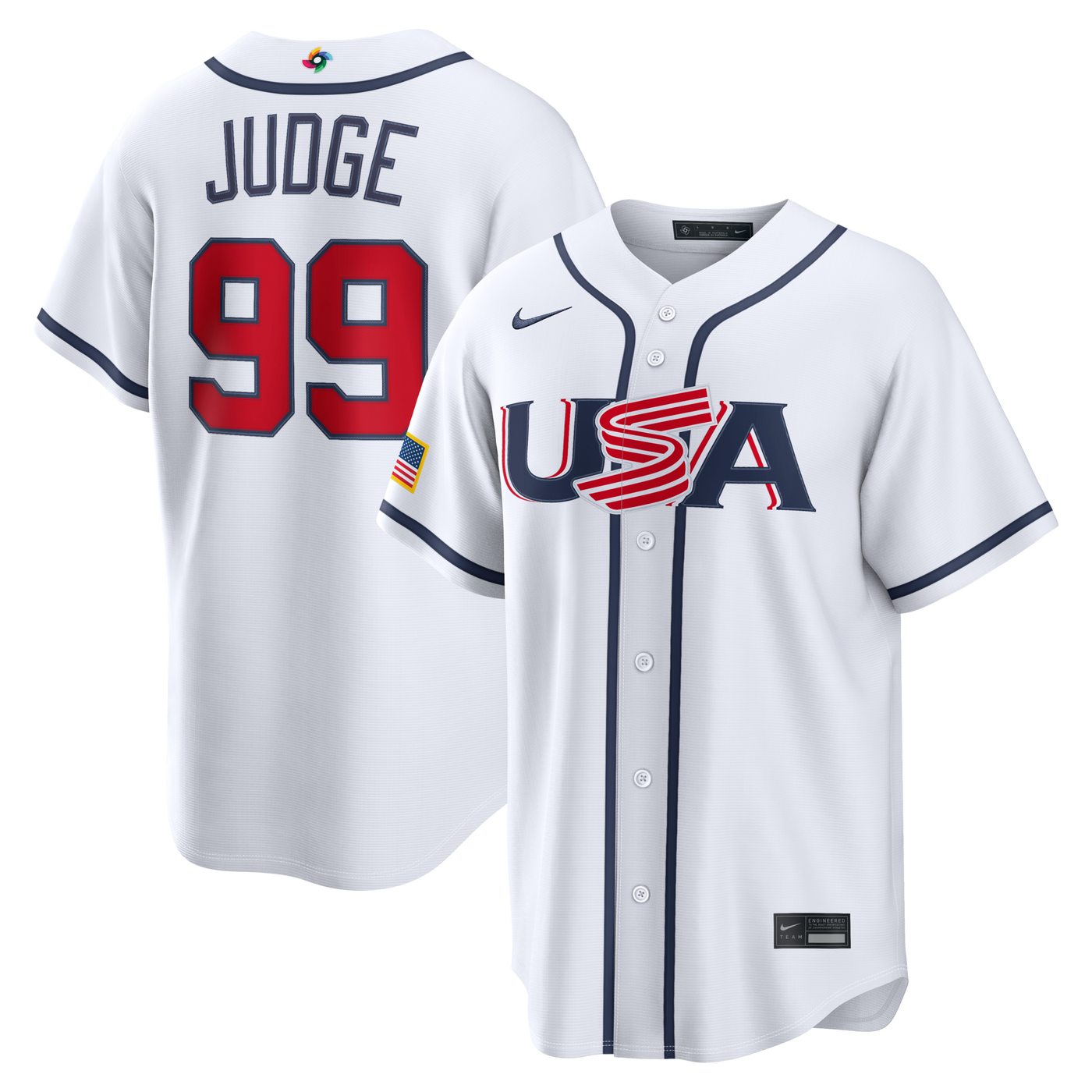 USA Baseball Aaron Judge Nike White 2026 World Baseball Classic Home Stadium Jersey