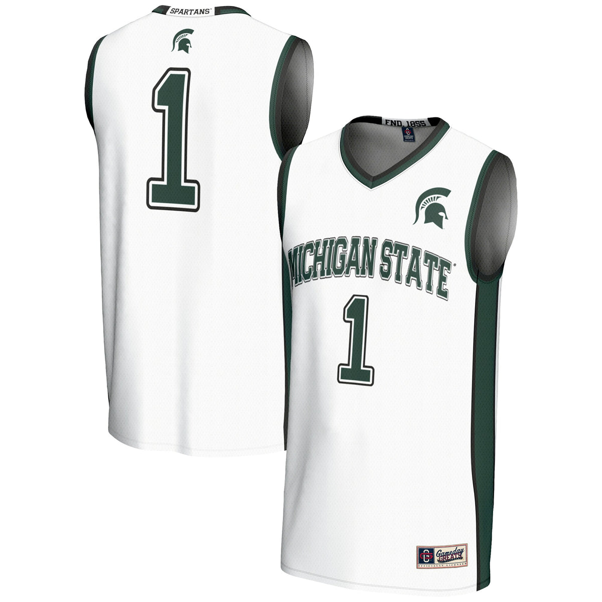 #1 Michigan State Spartans GameDay Greats Lightweight Basketball Jersey - White