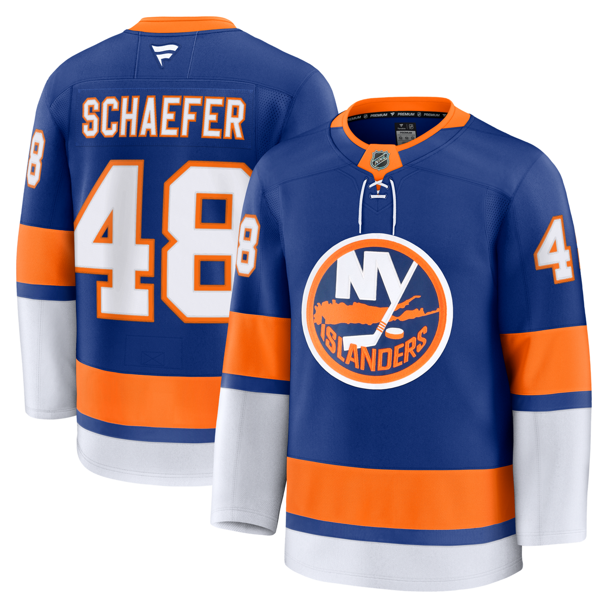 New York Islanders Matthew Schaefer Fanatics Royal Home Premium Jersey
