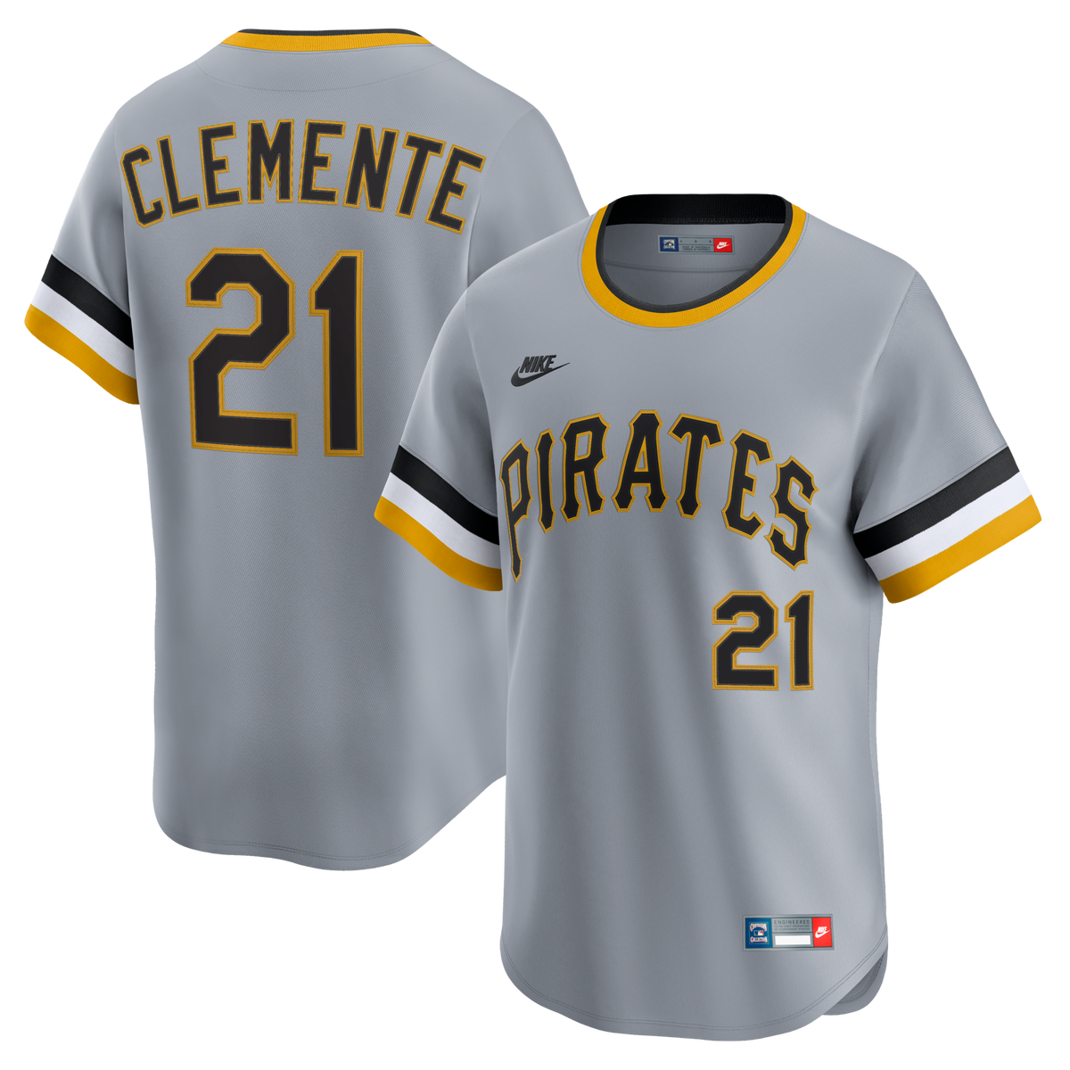 Pittsburgh Pirates Roberto Clemente Gray Throwback Cooperstown Collection Limited Jersey