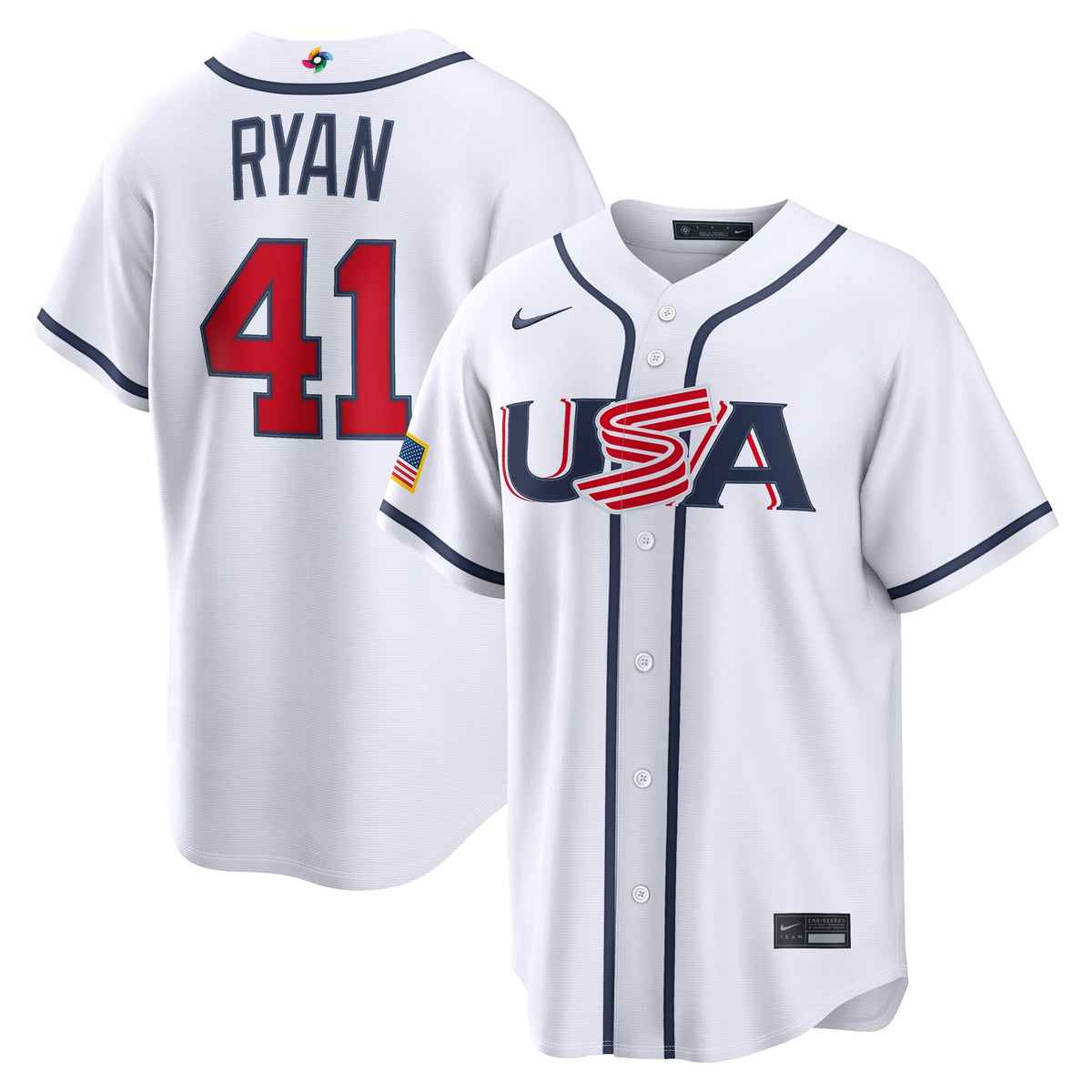 USA Baseball Joe Ryan White 2026 World Baseball Classic Home Stadium Jersey