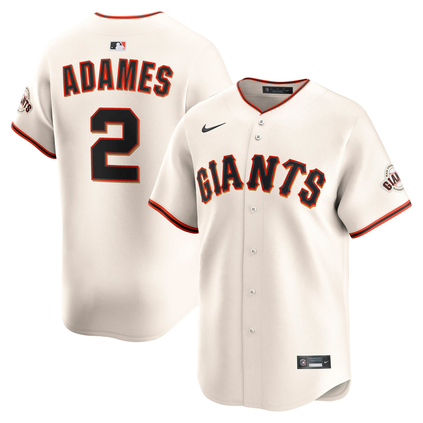 San Francisco Giants Willy Adames Nike Cream Home Limited Player Jersey