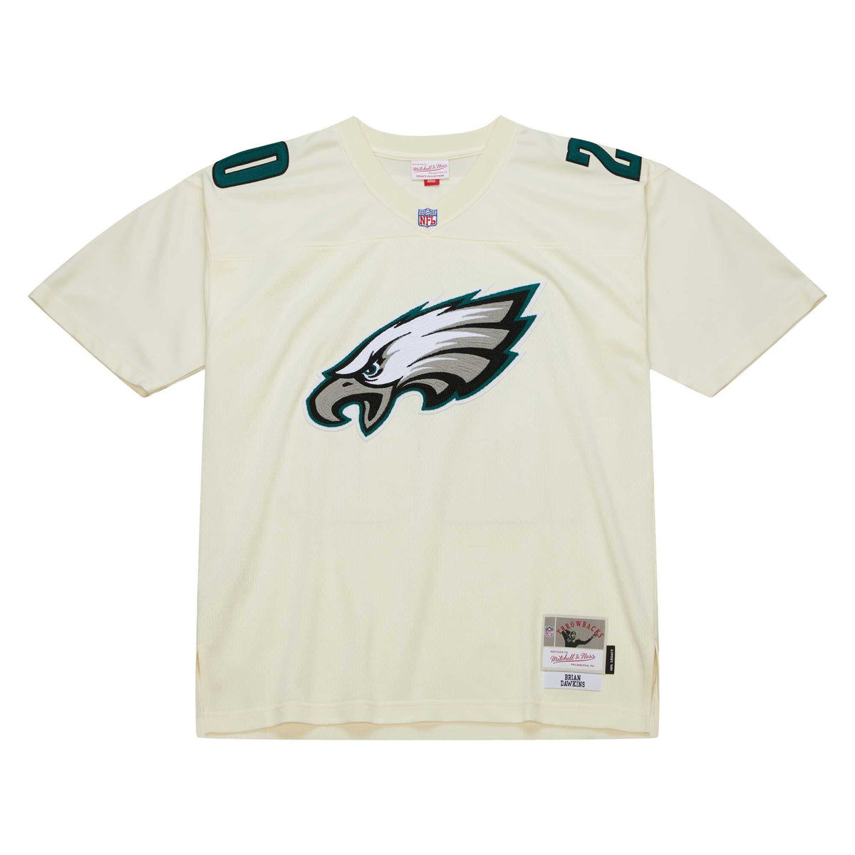 Philadelphia Eagles Brian Dawkins Mitchell & Ness Cream Chainstitch Legacy Jersey