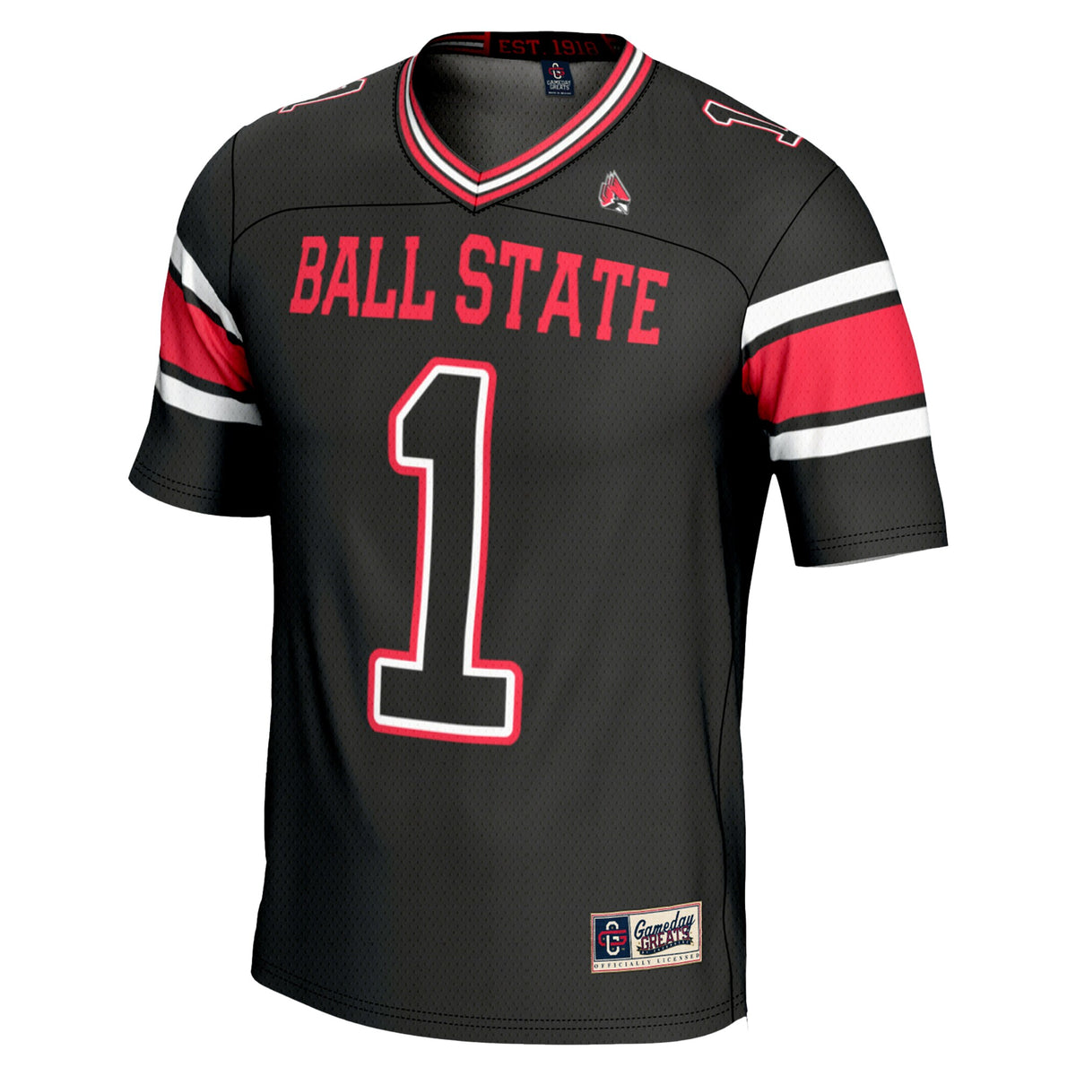#1 Ball State Cardinals GameDay Greats Endzone Football Jersey - Black