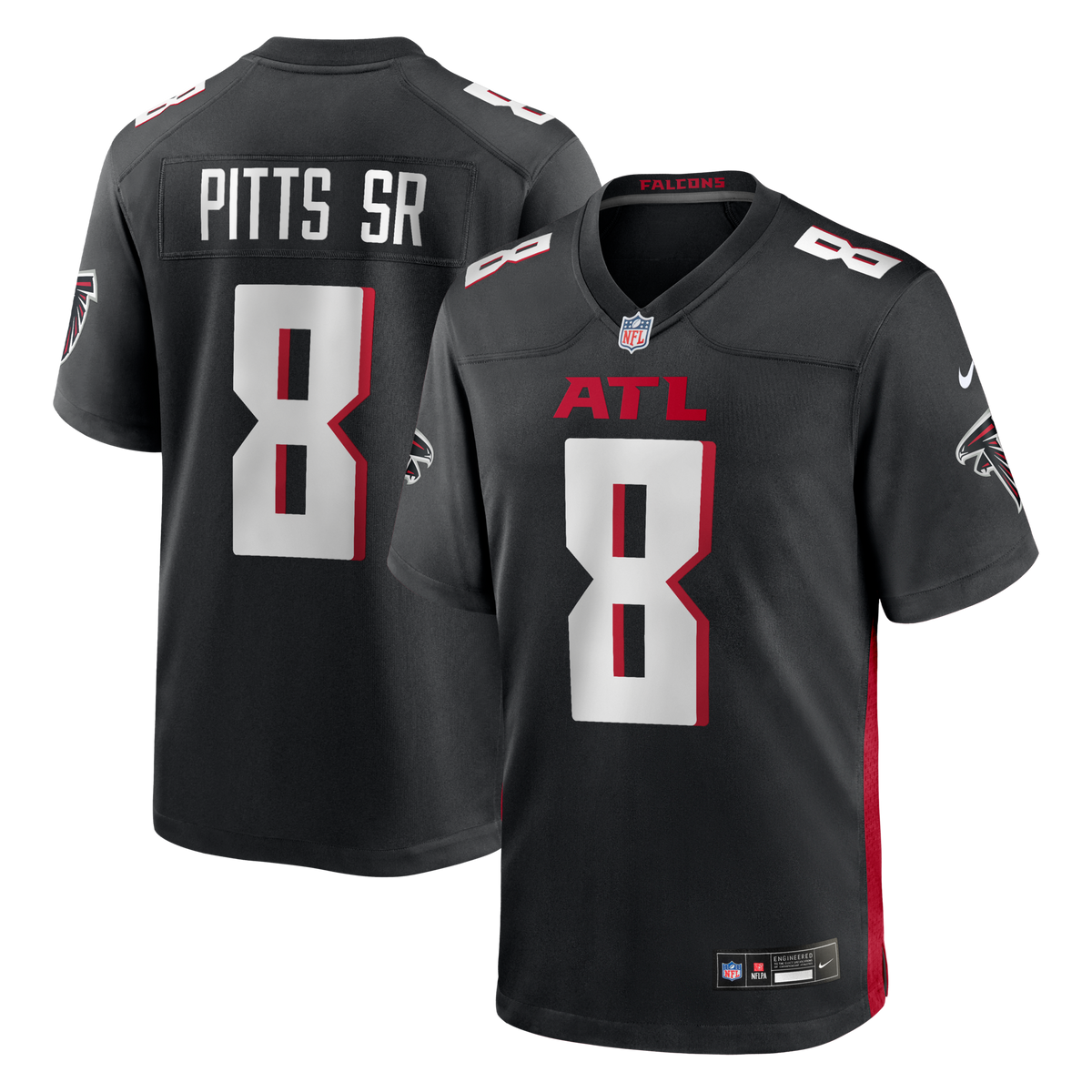 Atlanta Falcons Kyle Pitts Sr. Black Team Game Jersey