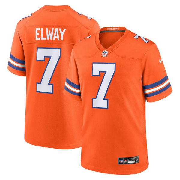 Denver Broncos John Elway Nike Orange Mile High Collection 1977 Throwback Retired Player Game Jersey