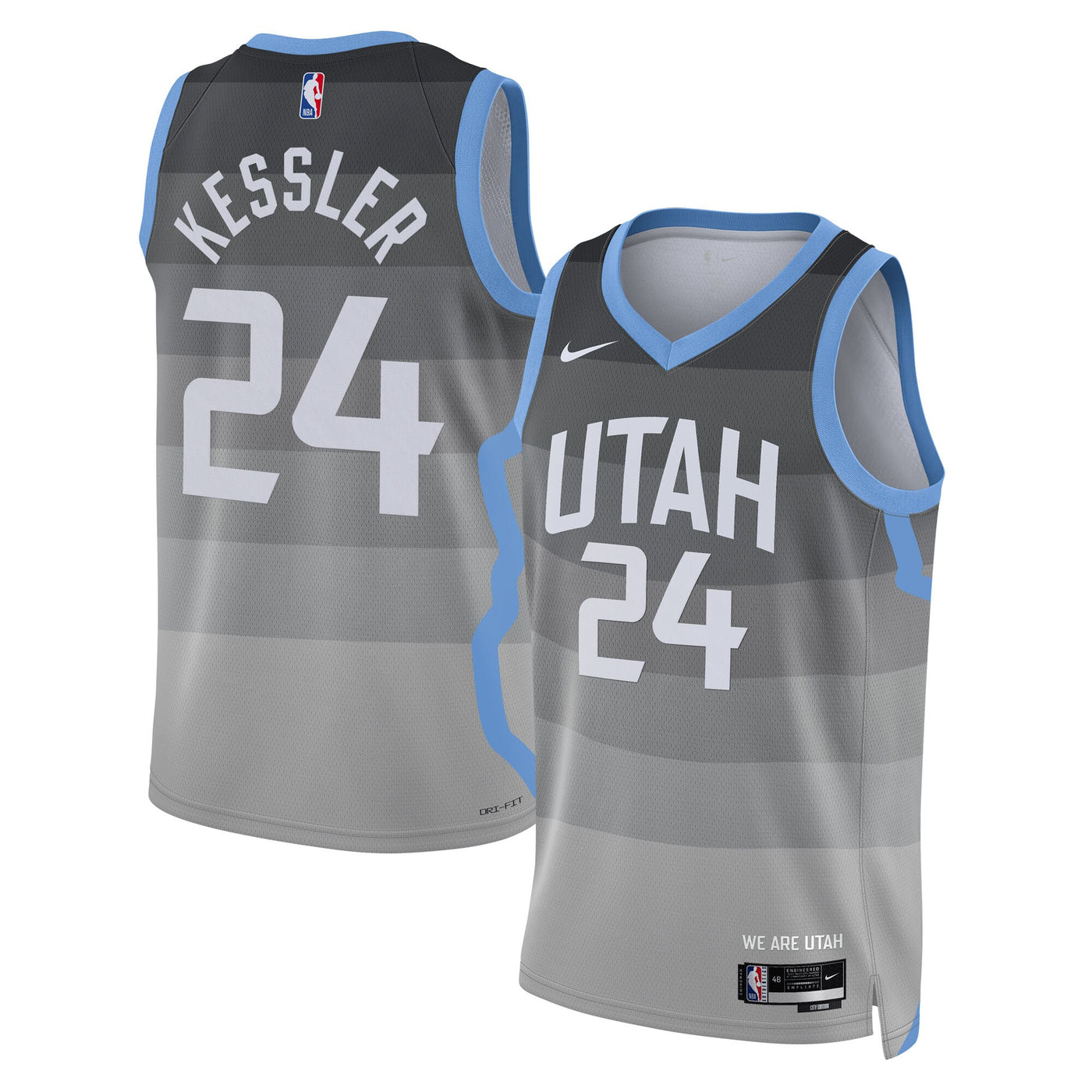 Utah Jazz Nike 2025/26 City Edition Swingman Jersey - Gray - Walker Kessler
