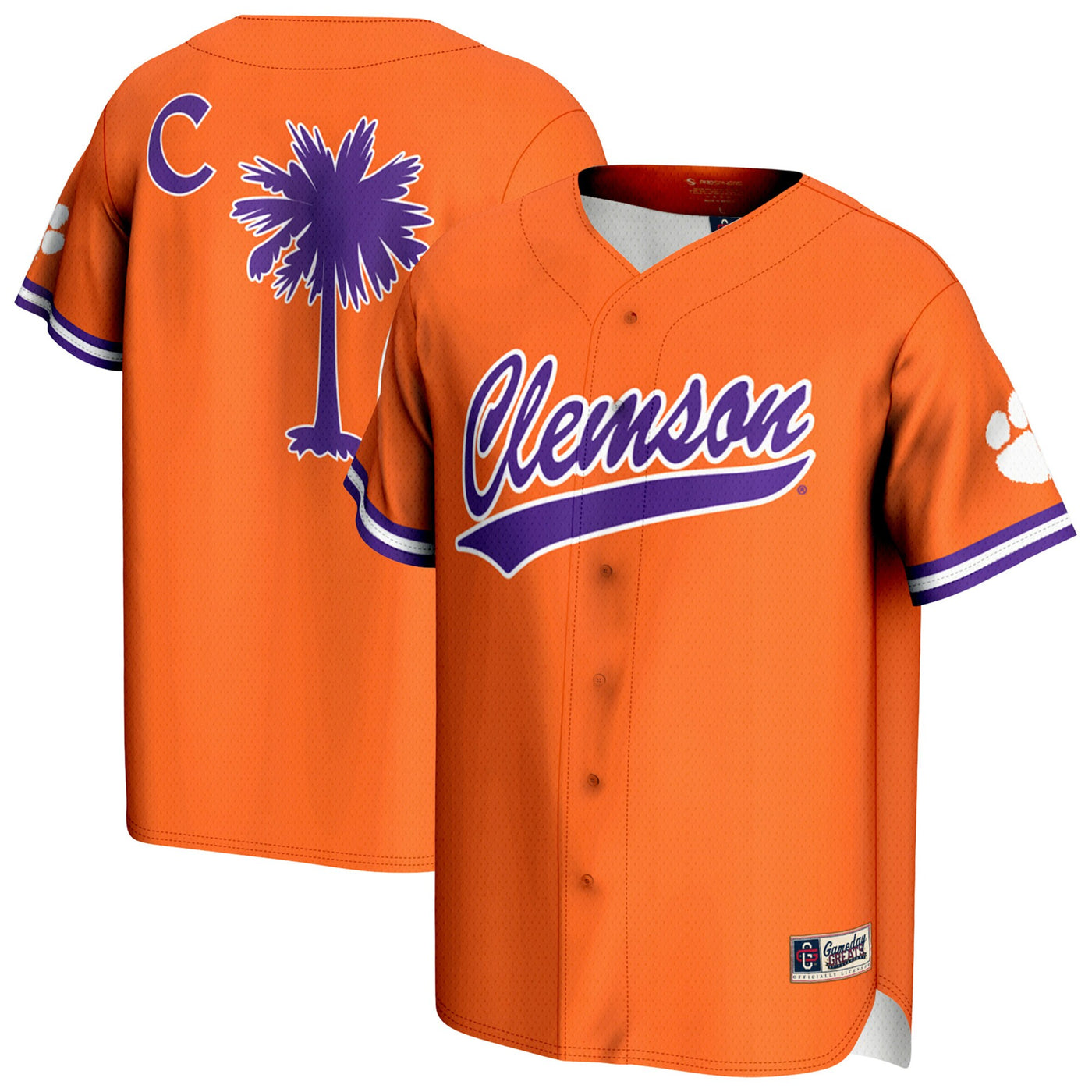 GameDay Greats Orange Clemson Tigers Lightweight Baseball Jersey