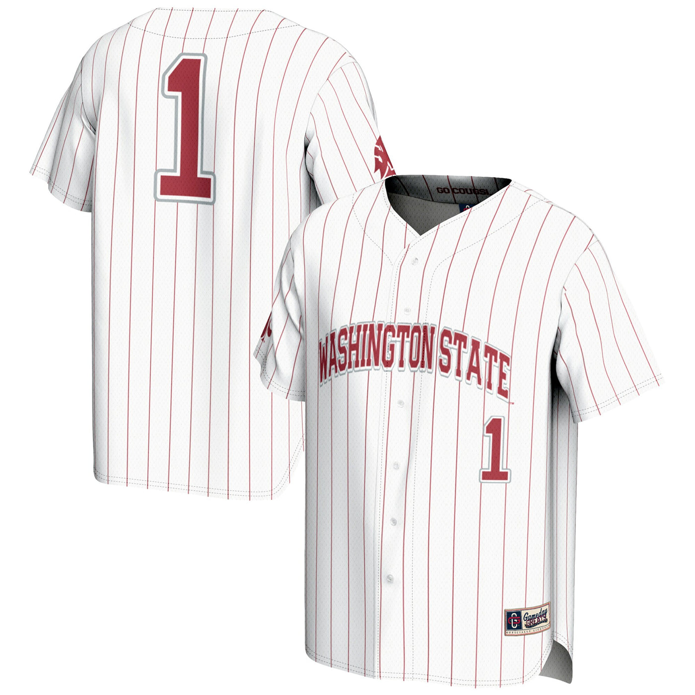 GameDay Greats #1 White Washington State Cougars Lightweight Baseball Jersey