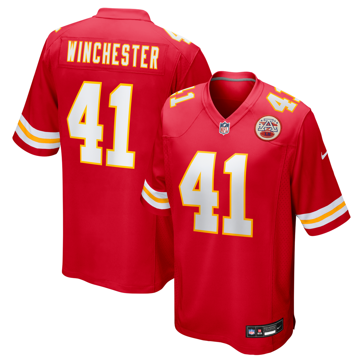 Kansas City Chiefs James Winchester Red Game Jersey