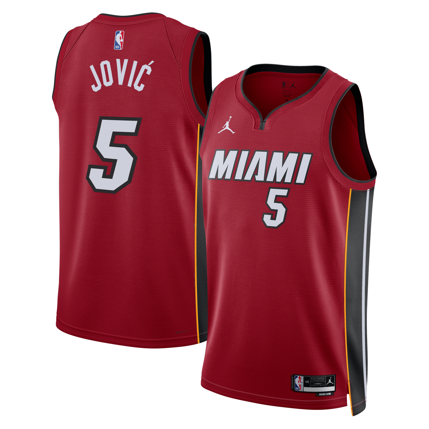 Miami Heat Jordan Brand Statement Edition Swingman Jersey - Red - Nikola Jović
