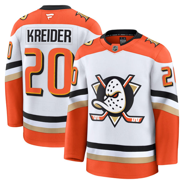 Anaheim Ducks Chris Kreider Fanatics White Away Premium Jersey