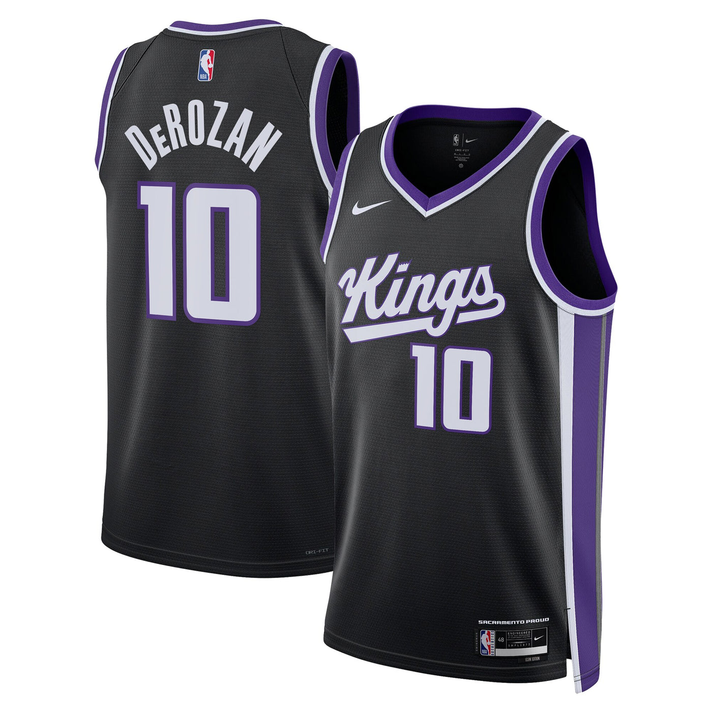 Sacramento Kings Nike Icon Edition Swingman Jersey - Black - DeMar DeRozan