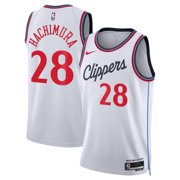 Los Angeles Clippers Nike Replica Association Edition Swingman Jersey - White - Rui Hachimura