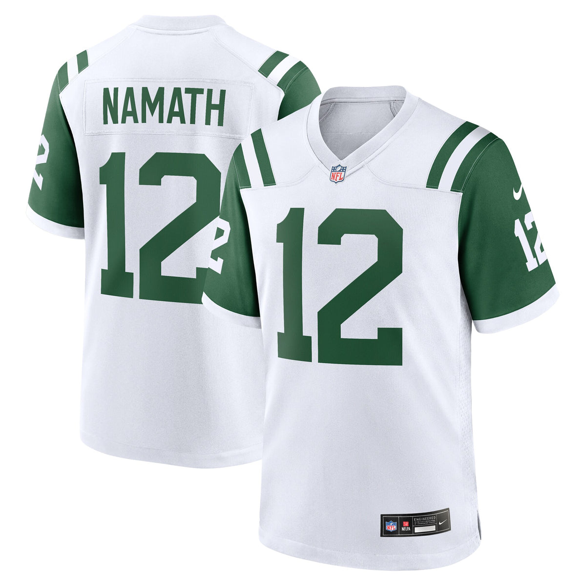 New York Jets Joe Namath White Classic Alternate Retired Player Game Jersey