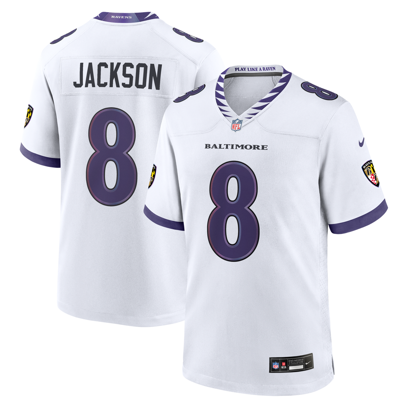 Baltimore Ravens Lamar Jackson Nike White Game Jersey