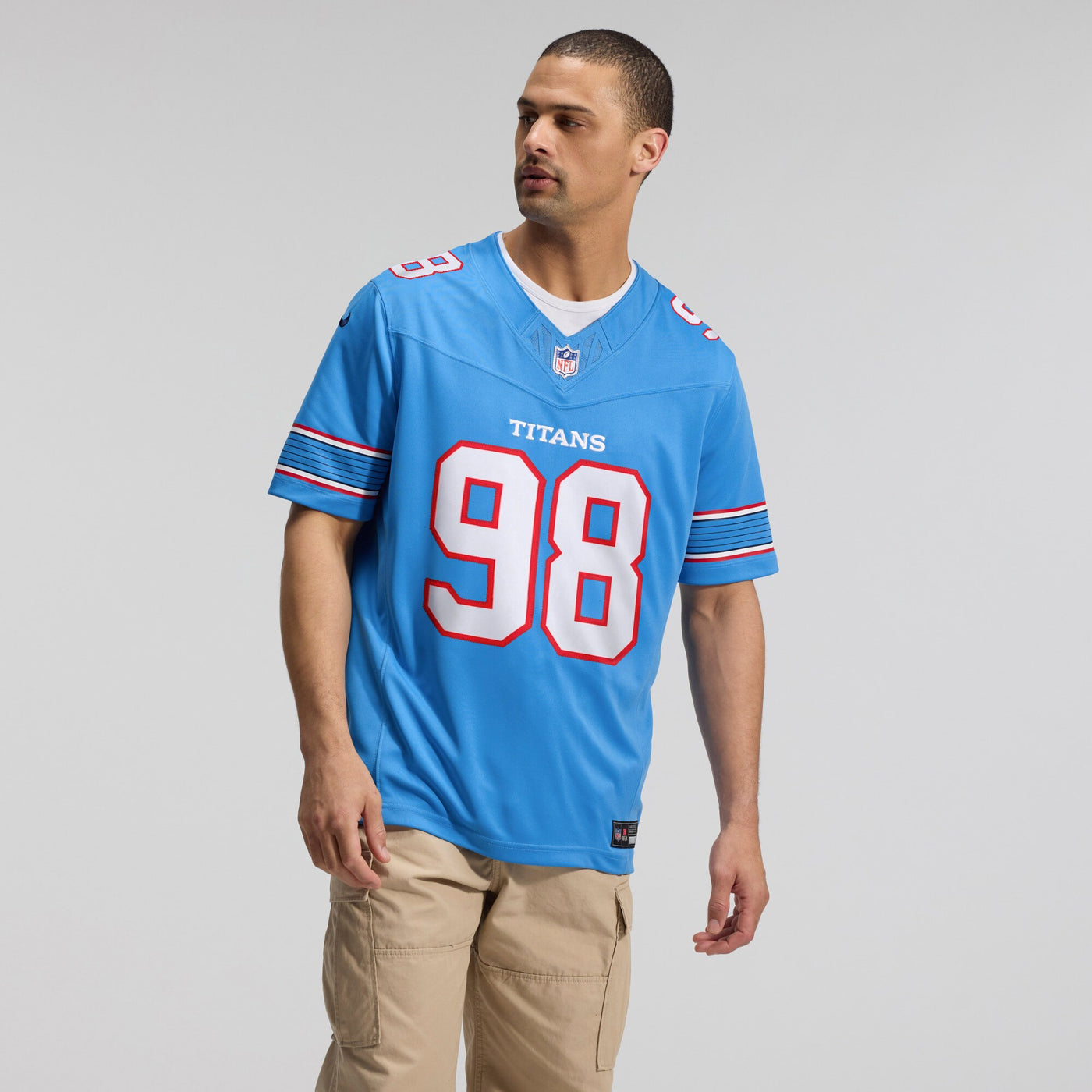 Tennessee Titans Jeffery Simmons Nike Light Blue Team Vapor F.U.S.E. Stitched Limited Jersey