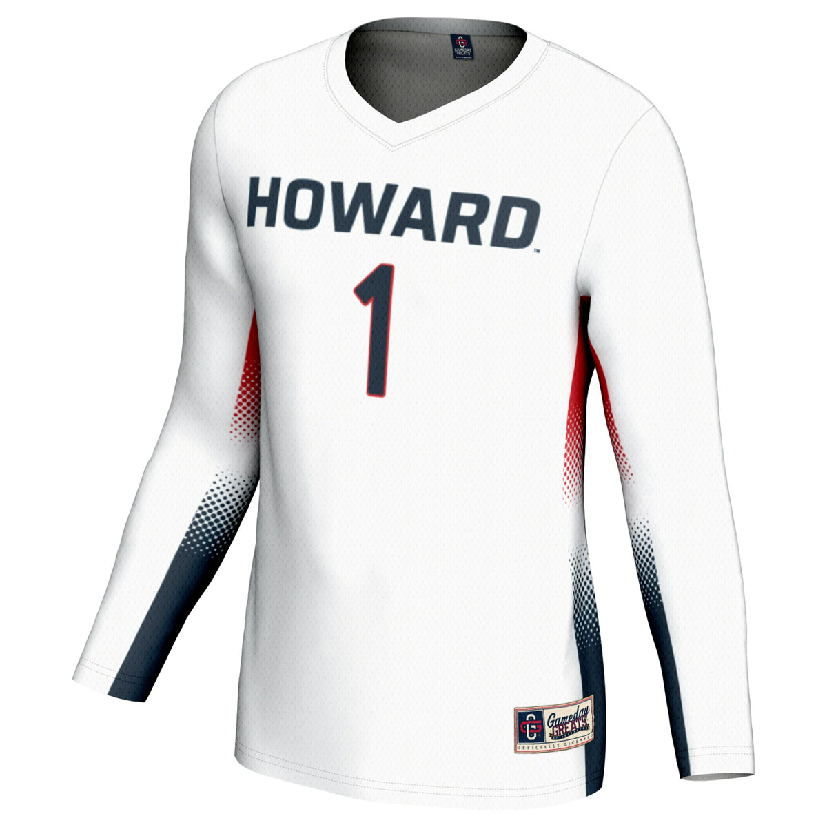 #1 Howard Bison GameDay Greats Lightweight Volleyball Jersey - White