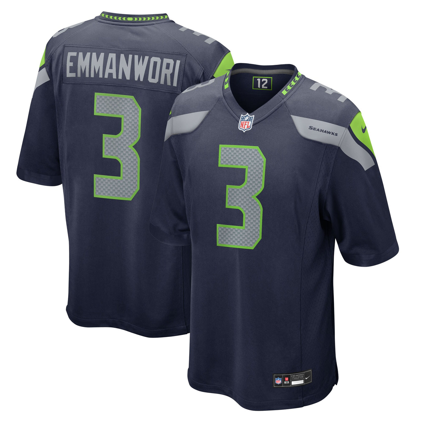 Seattle Seahawks Nick Emmanwori Nike College Navy Team Game Jersey