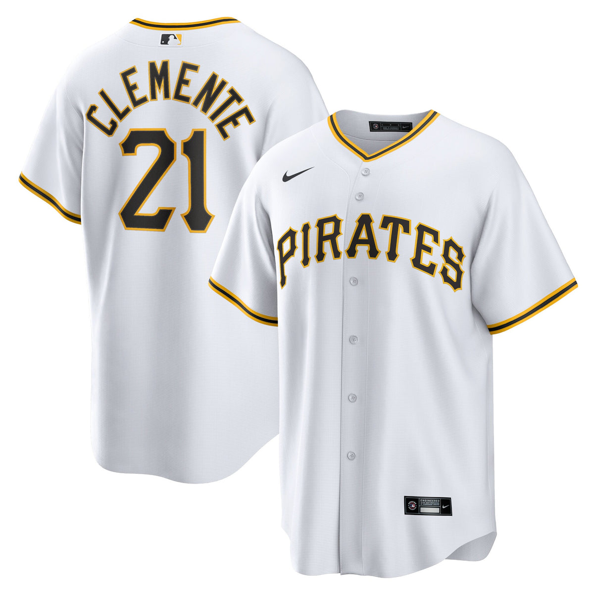 Pittsburgh Pirates Roberto Clemente White Home Replica Player Name Jersey
