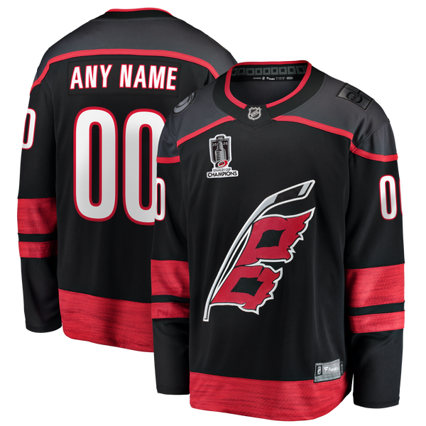 Carolina Hurricanes Fanatics Black 2026 Stanley Cup Champions Home Breakaway Custom Jersey